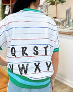 Letter Sequin Striped Top