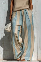 Striped Sleeveless Wide-Leg Set