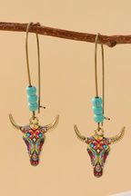 Ladies Western Bull Head Earrings