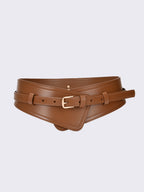 Women's Fashionable Imitation Leather Harness Wide Belt