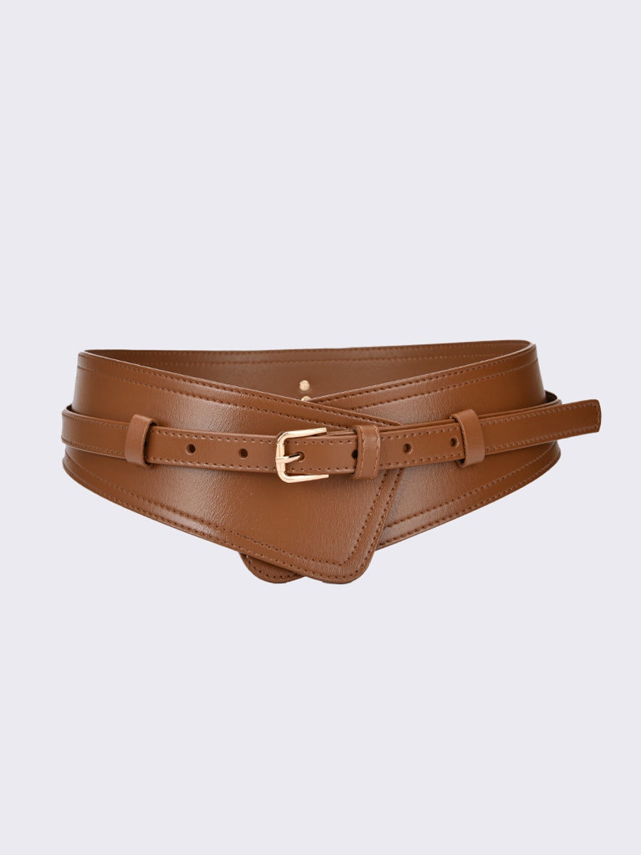 Women's Fashionable Imitation Leather Harness Wide Belt