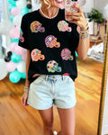 Sparkling Football Helmet Sequined Tee