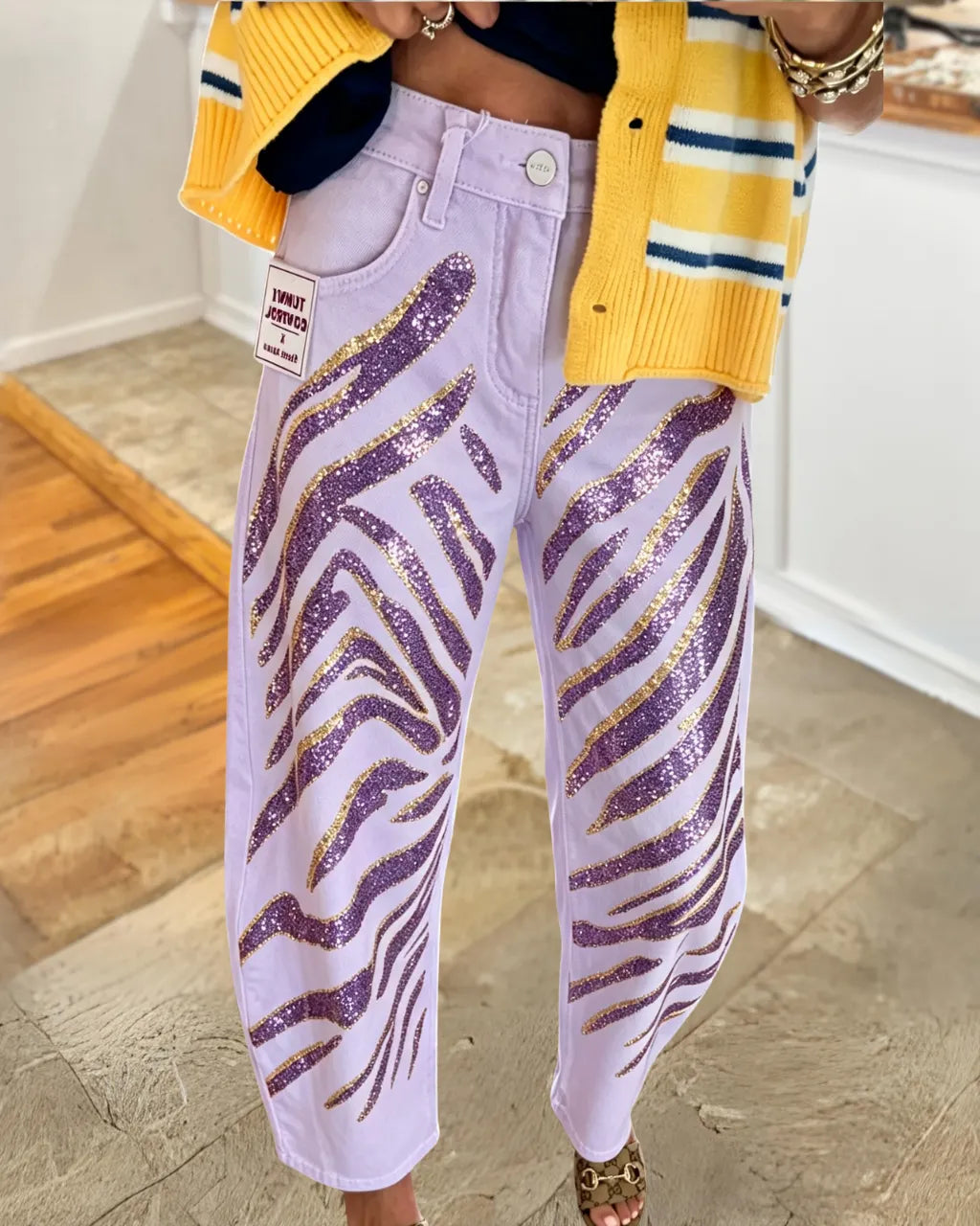 Tiger Stripe Sequin Pants