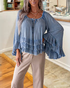 Effortless Ruffle Crinkle Blouse