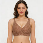 🏆Super Firming Leopard Print Jelly Bra | Women Wirefree Bras 👍No More Sagging Breasts