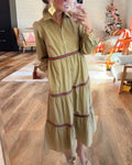 Casual Striped Layered Dress