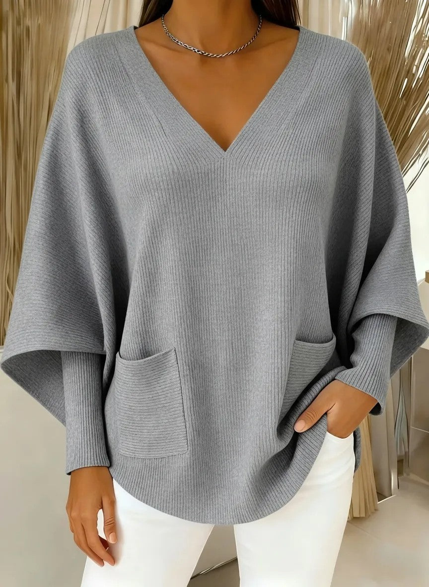 CLEARANCE SALE🔥Women's Casual Solid Color V-Neck Sweater
