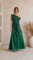 Women's Elegant One-Shoulder Evening Gown