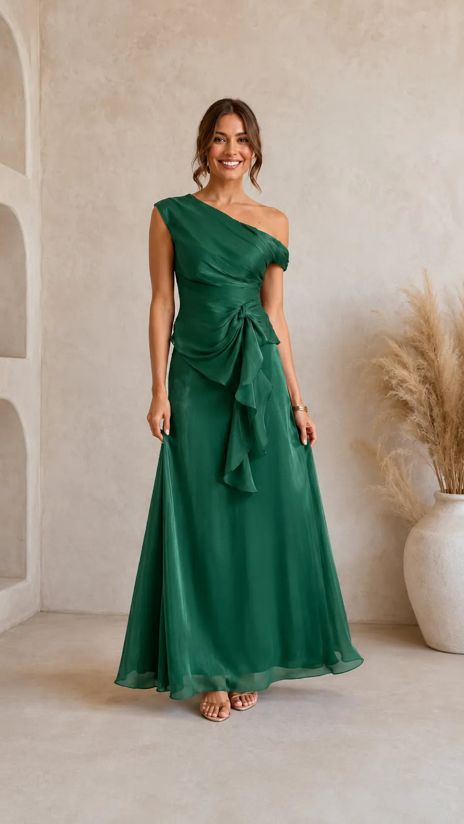 Women's Elegant One-Shoulder Evening Gown