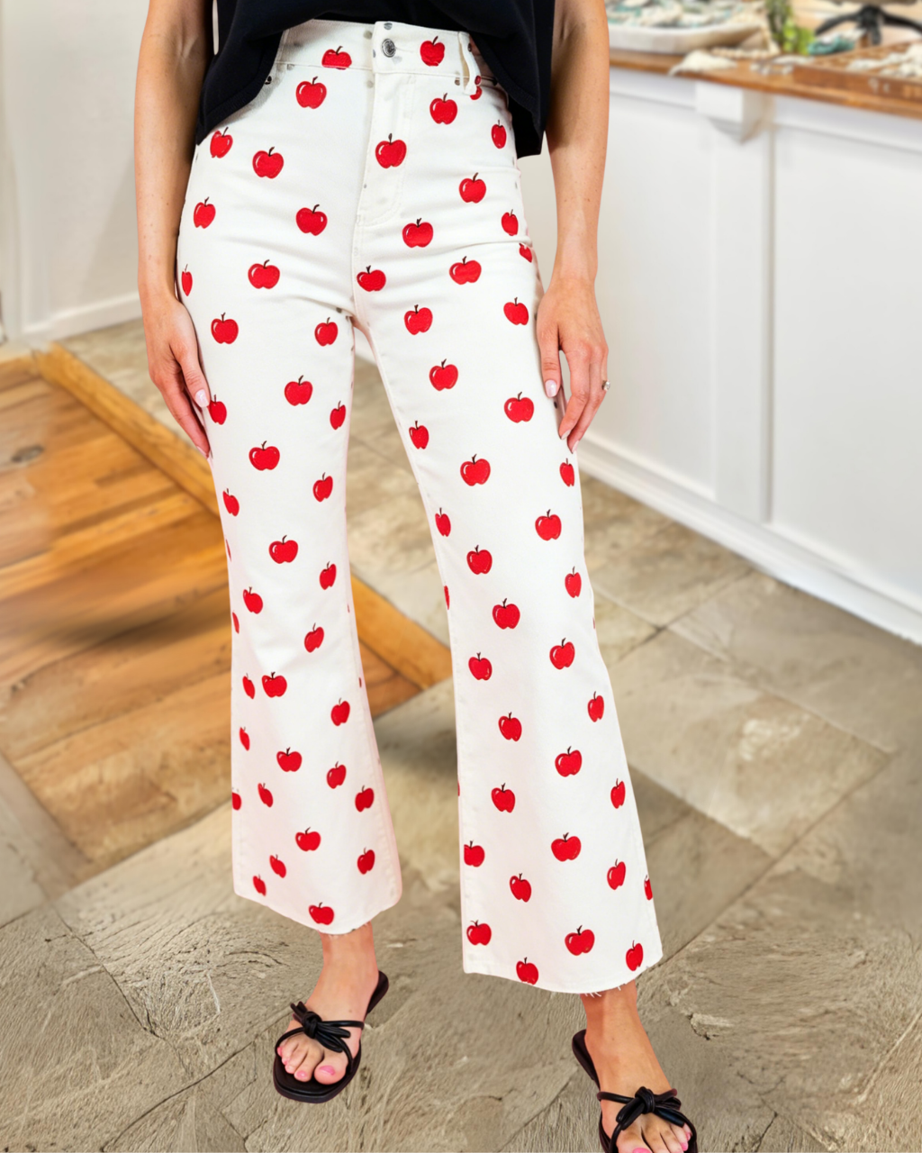 Apple-patterned Printed Pants