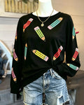 Scattered Pencil Sequin Top
