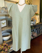 Dotted Stripe Textured Dress