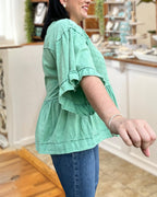 Lived In Ruffle Eyelet Top