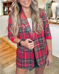 Vintage Shiny Sequin Plaid Jacket
