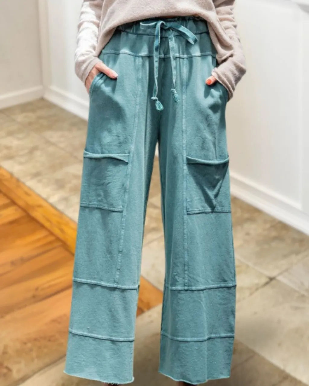Mineral-washed French Terry Pants
