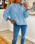 Leopard Print Crew Neck Sweatshirt