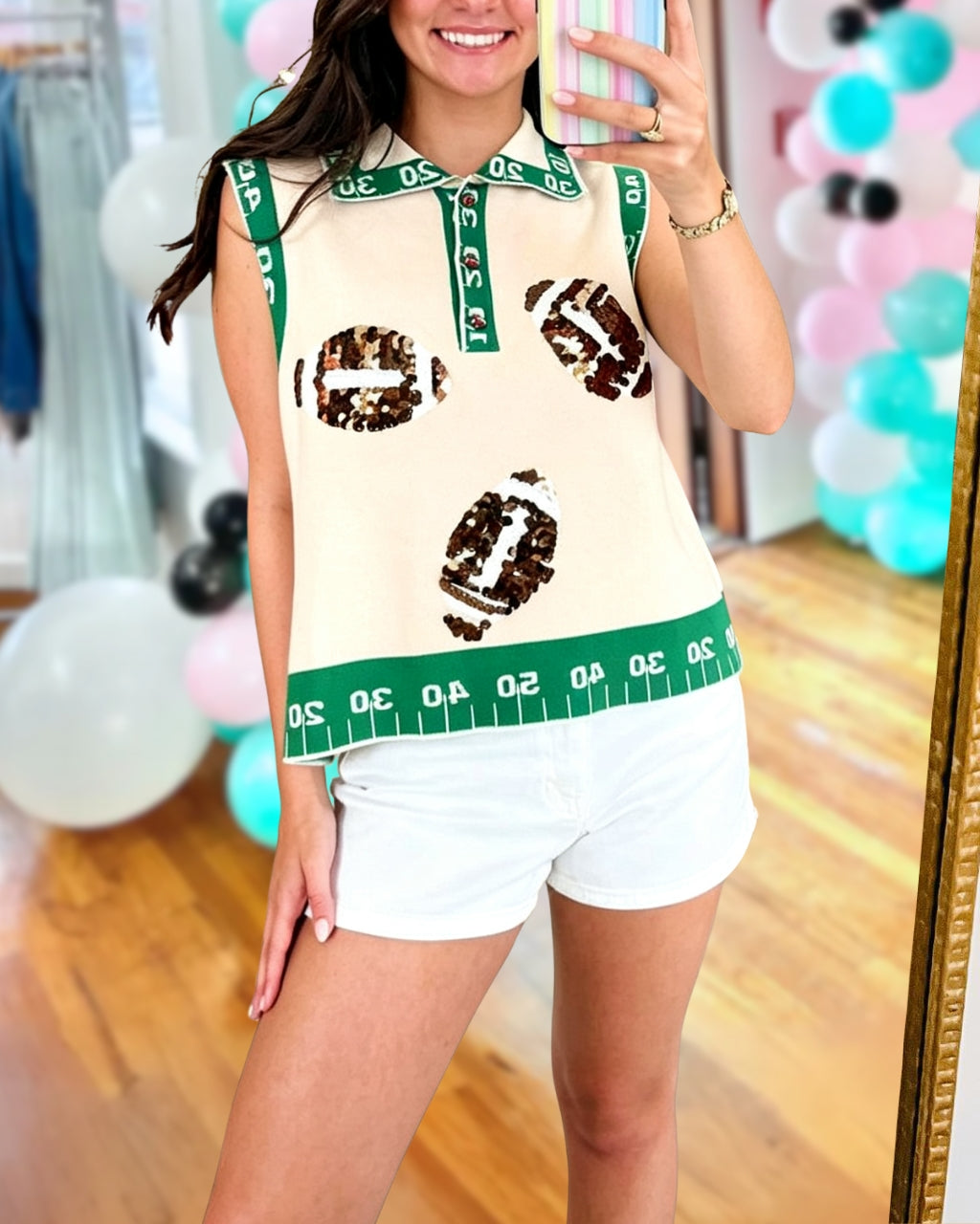 Field Ready Style Football Embroidered Tank
