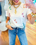 Musical Note Sequined T-shirt