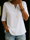 TODAY ONLY🔥Classic Henley Collar 100% Cotton T-shirt