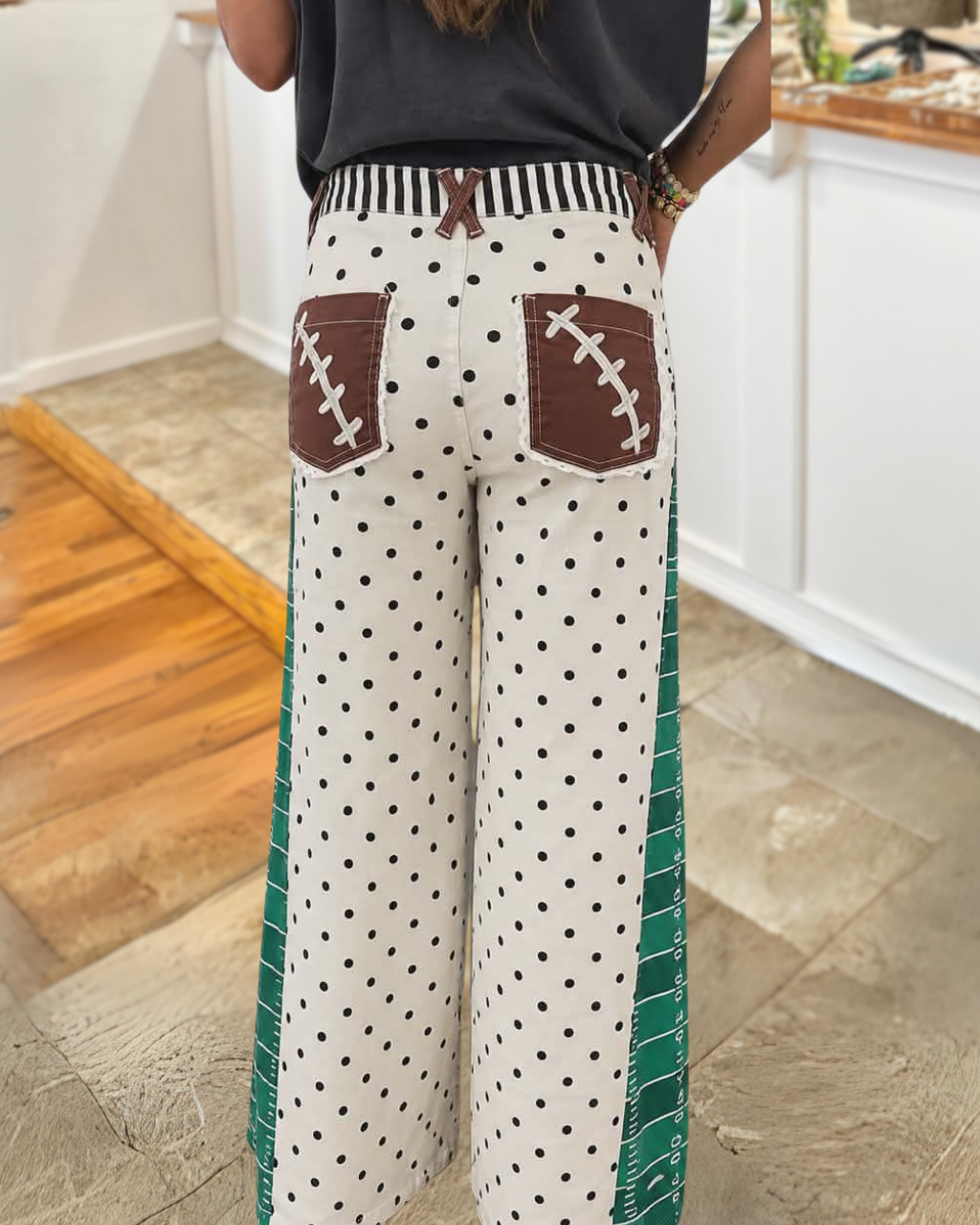 Football Yard-line Stripes Polka Dots Pants