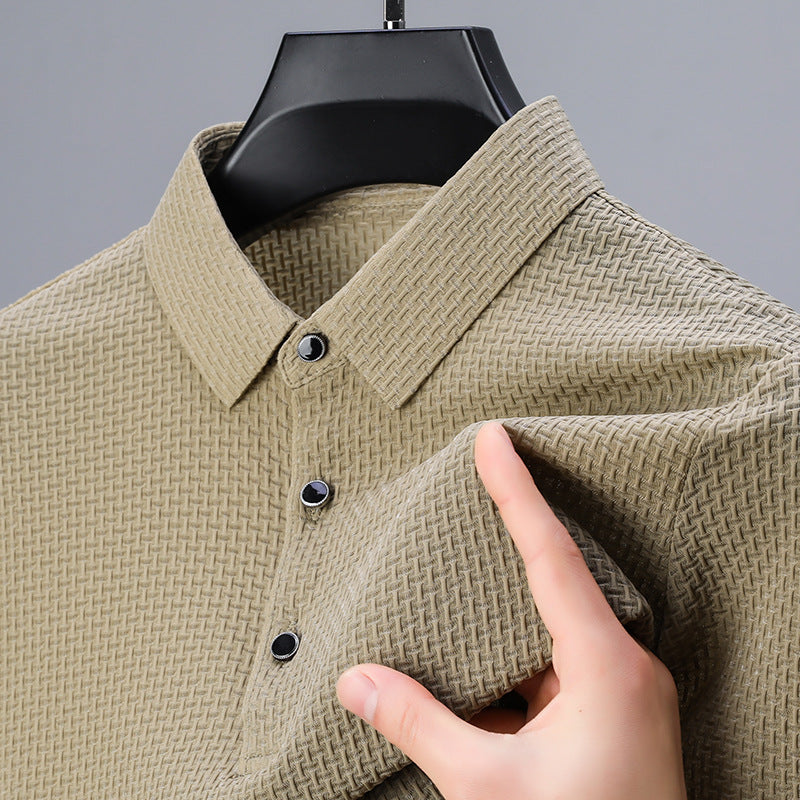 🔥Hot Sale 50% OFF🔥Men's Luxury Quality Ice Silk Plaid Polo Shirt