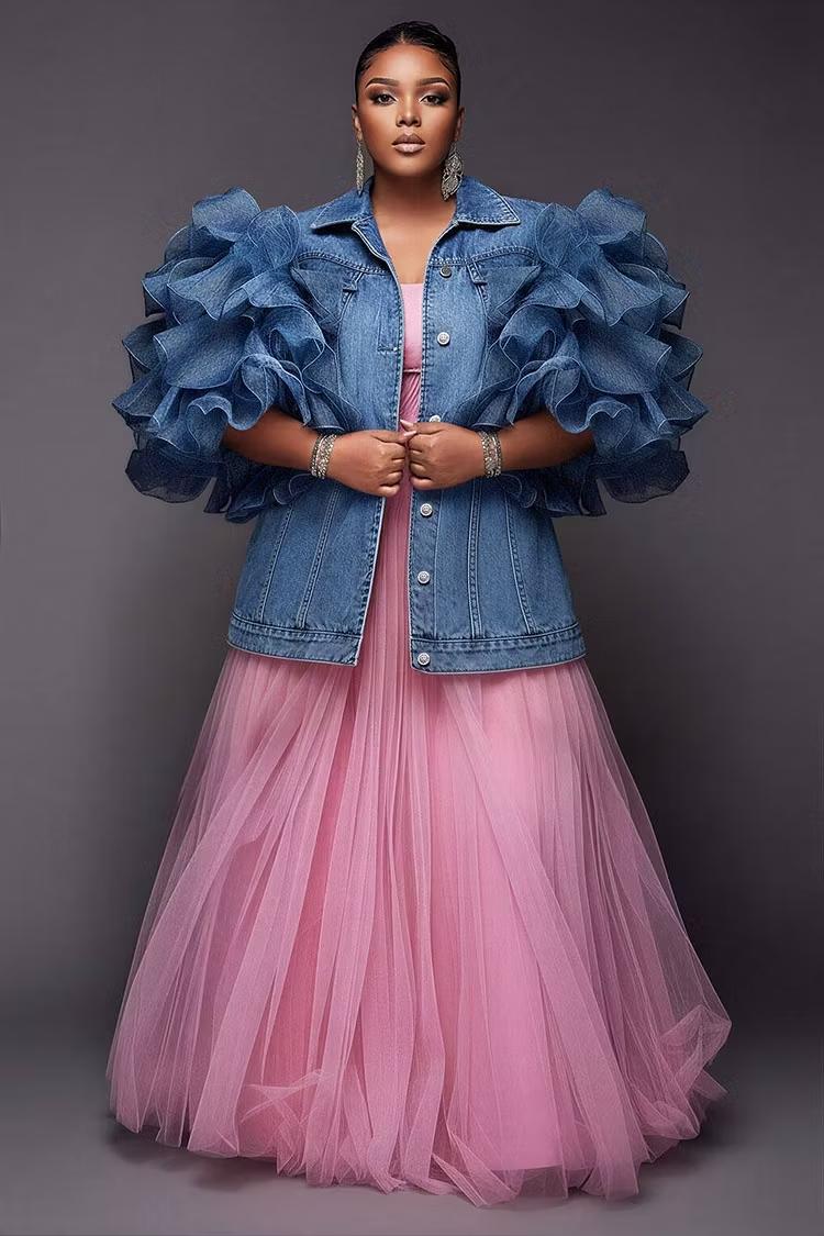 nim Jacket With Voluminous Tulle Ruffle Sleeves