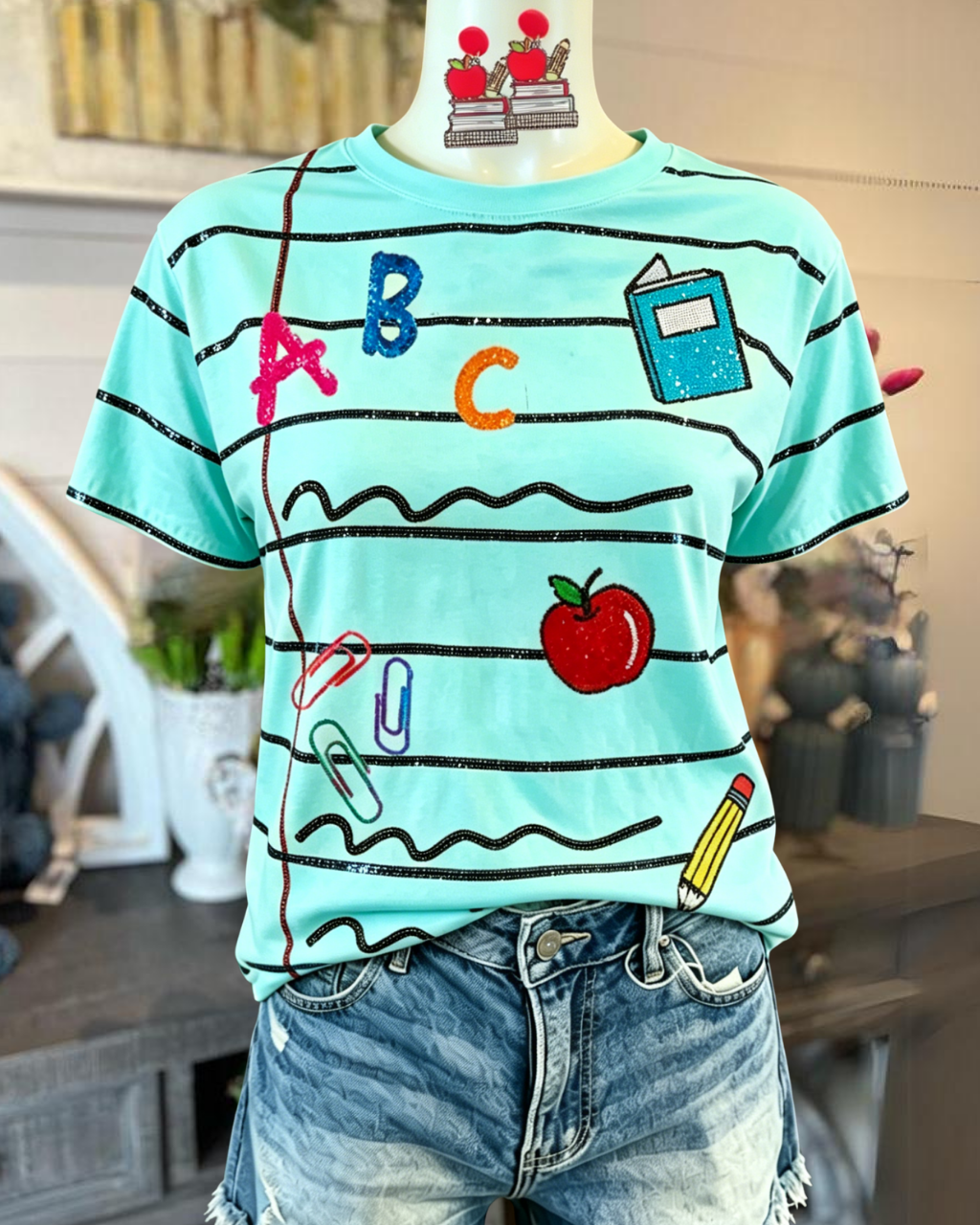 School Day Sequin Striped T-Shirt