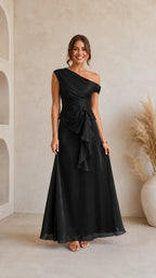 Women's Elegant One-Shoulder Evening Gown