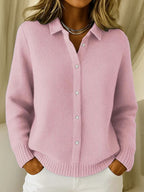 CLEARANCE SALE🔥Women's Casual Cotton Waffle Knit Button Cardigan Sweater