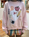 School Supplies Embroidered Pullover