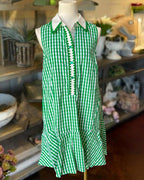 Gingham Scallop Mini Dress