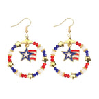 Independence Day Beaded Star Earrings