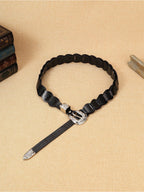 Women's Elegant Western - Style Faux Leather Floral - Embossed Waist Belt