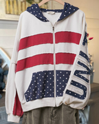 United States Patchwork Zip Hoodie