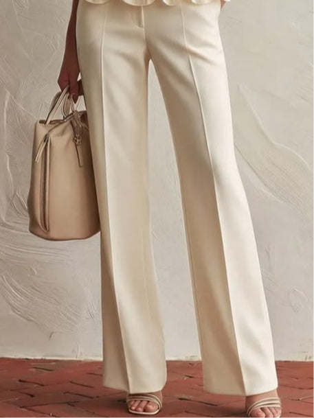 Floral Hem High-Neck Pant Set