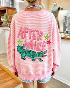 Later Gator Sequined Striped Sweatshirt