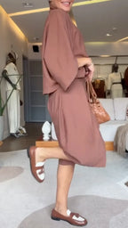 Turtleneck Batwing Sleeve Culotte Two-Piece Set