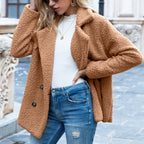 🎄Christmas Sale🔥Loose Lapel Winter Button Jacket Cardigant Fluffy Coat - 51% OFF