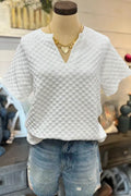 Quilted Tee-White