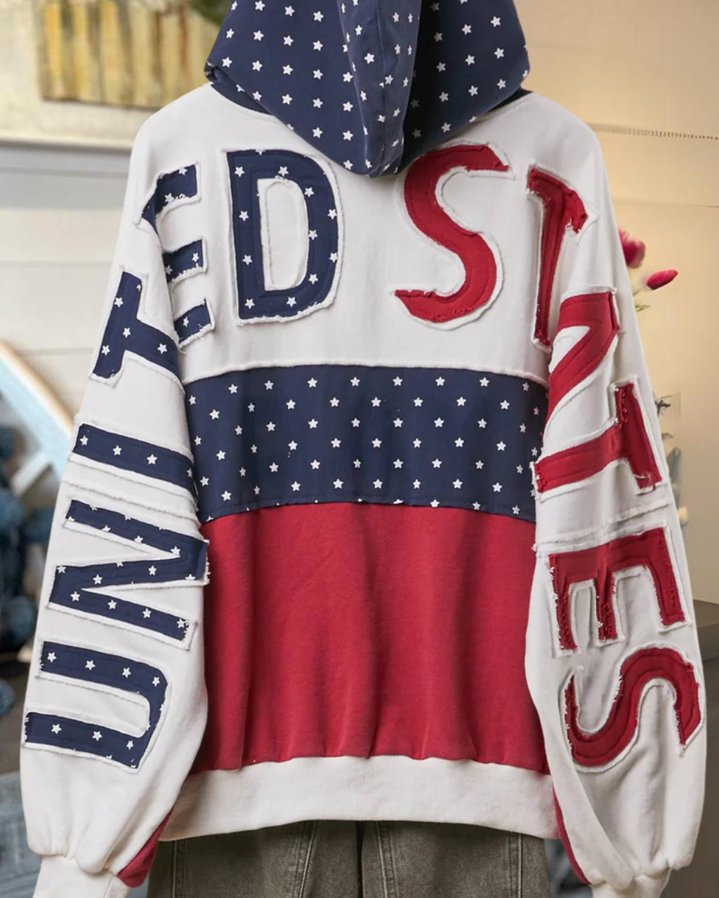 United States Patchwork Zip Hoodie