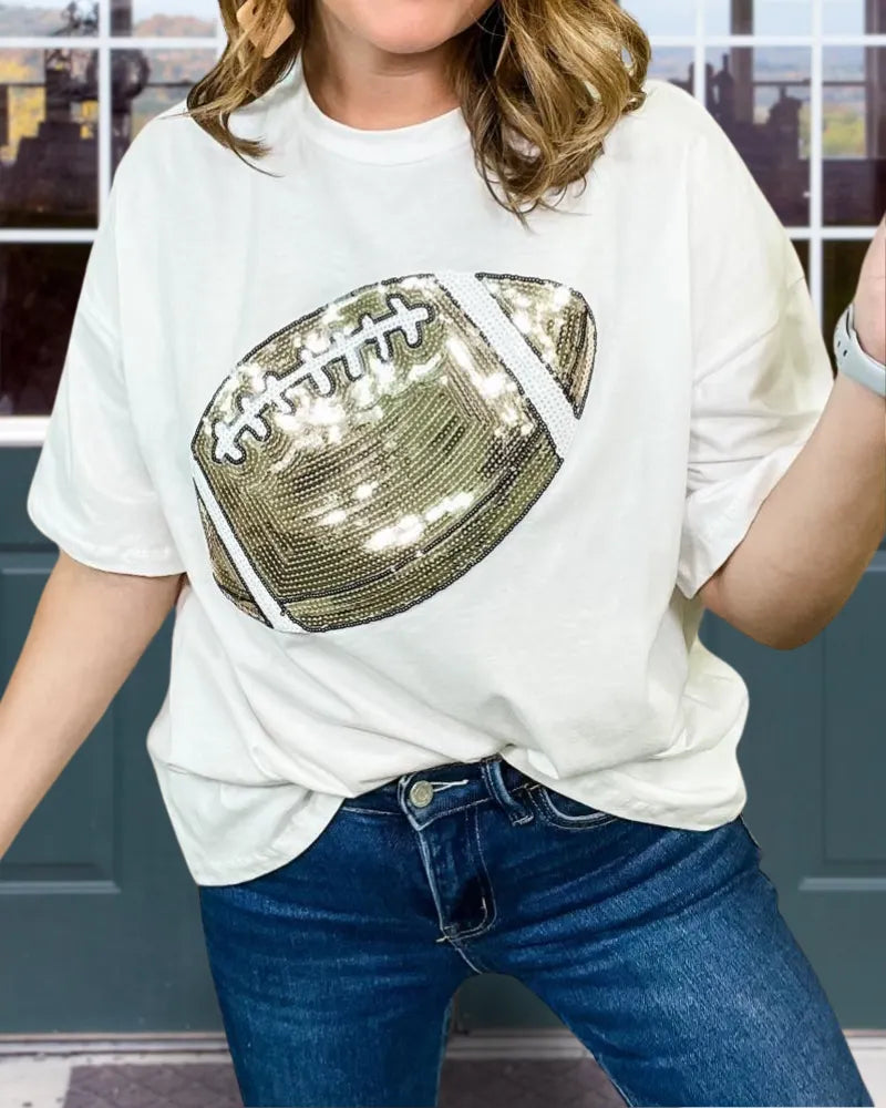 Sequin Football Tee