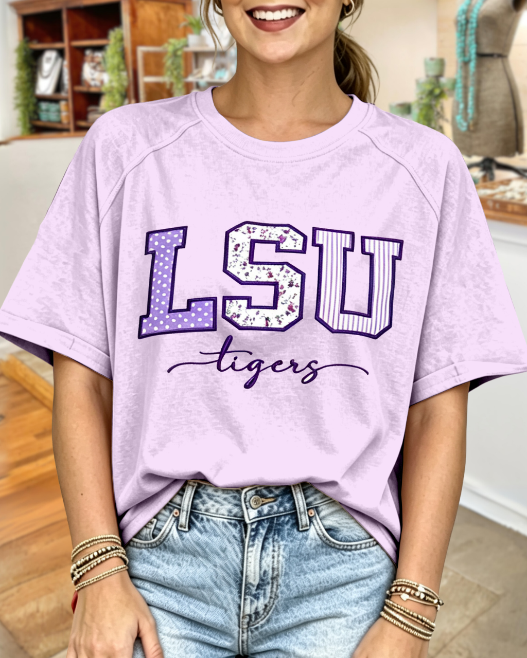 Tigers Embroidered Game Day T-Shirt