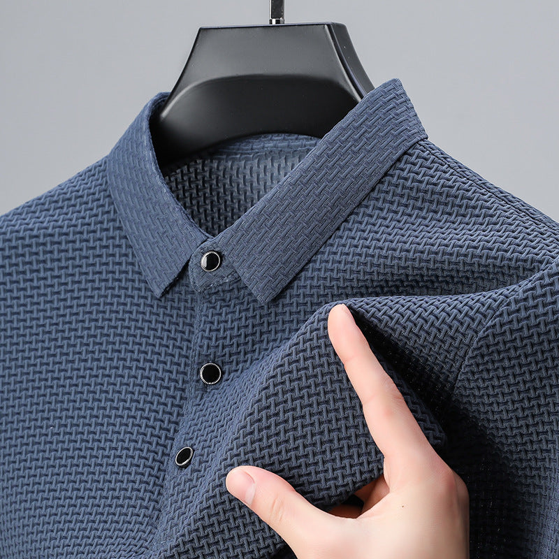 🔥Hot Sale 50% OFF🔥Men's Luxury Quality Ice Silk Plaid Polo Shirt