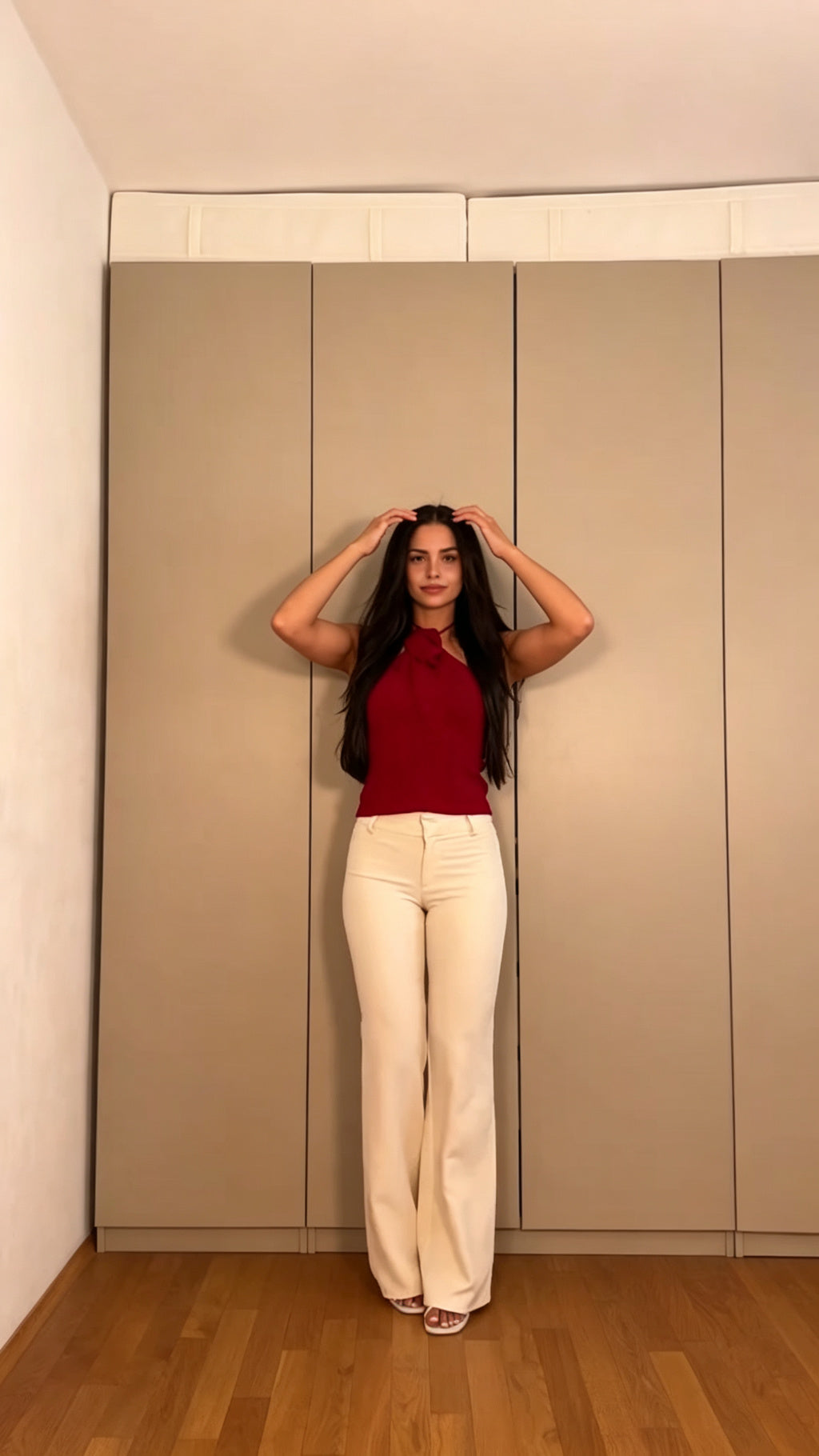 Halter Neck Top + High-Waist Flare Pants Set | 2-Piece Co-ord | Color Block Outfit | Pinterest Style