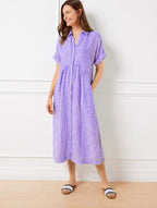 Drop Waist Linen Shirtdress - Happy Stripe