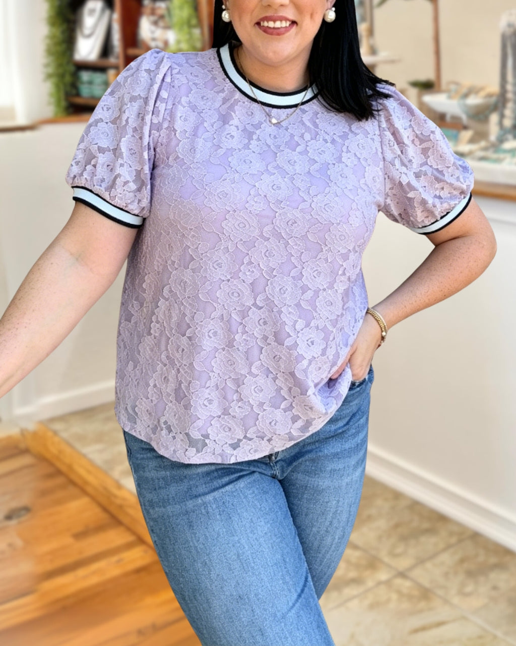 Sweet Meets Structured Lace Top