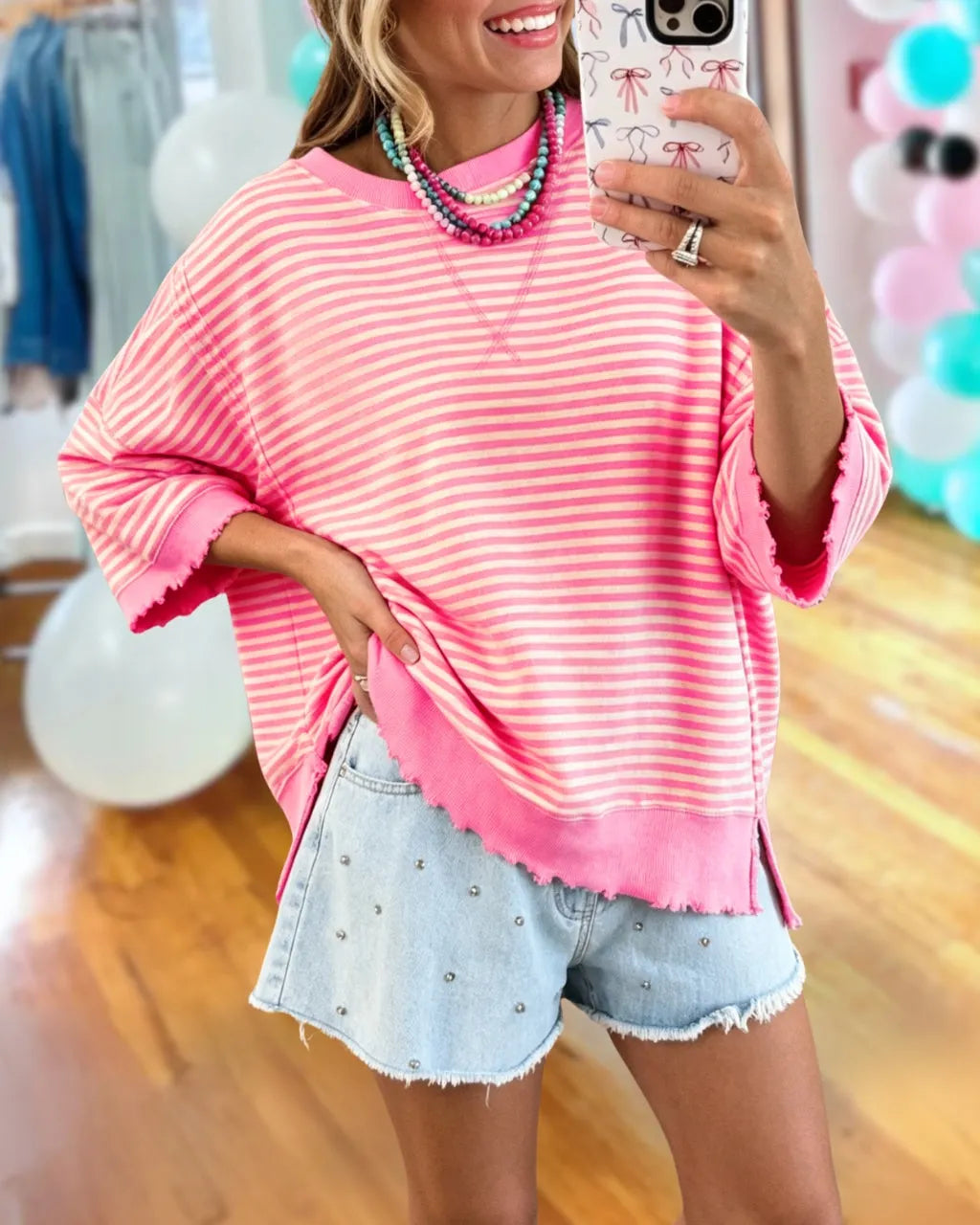 Cozy Striped Oversized Top