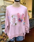 Colorful LOVE Patch Sweatshirt