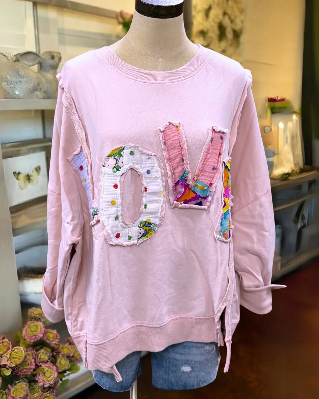 Colorful LOVE Patch Sweatshirt