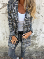 🎄Christmas Sale🔥 Plaid Lapel Blazer Coat